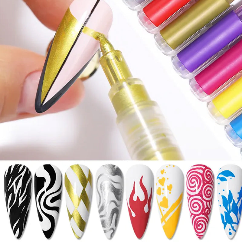 12 Kleuren Nagelpen™ - Ultradunne gebogen nagelpen