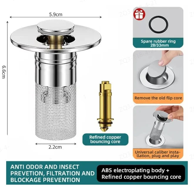 1+1 Gratis | ClearFlow™ - Badkamer afvoerfilter