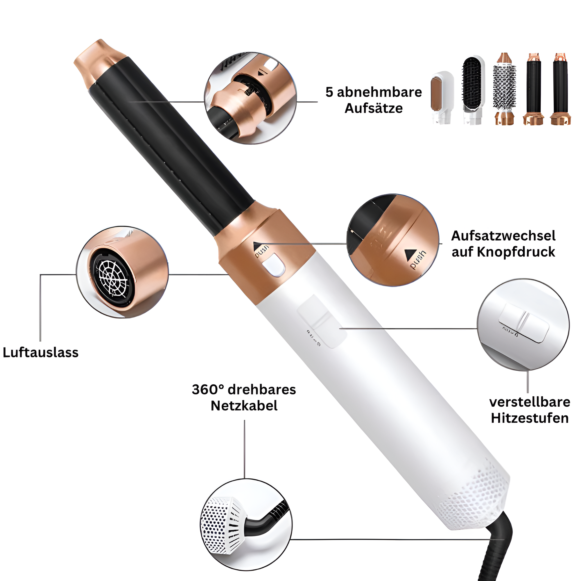 5-in-1 luxe haarstyler™ - Eén hulpmiddel, eindeloze haarmogelijkheden