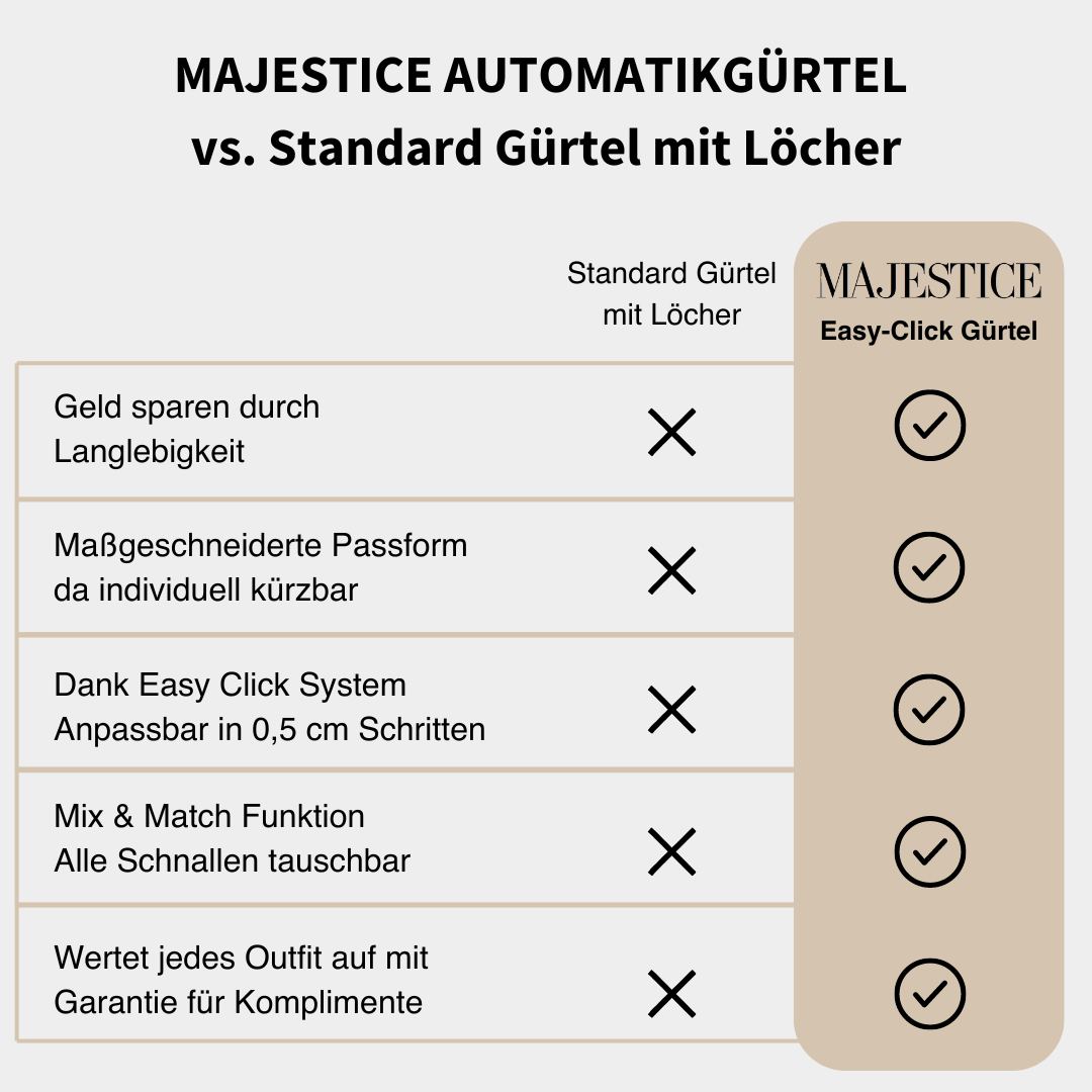 Majestic Belt™ Easy-Click automatische leren riem voor dames