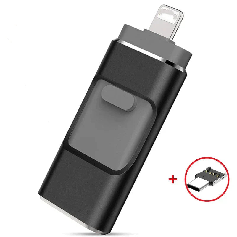 4-in-1 FlashDrive™ - Plug-and-Play-opslag voor alle apparaten!