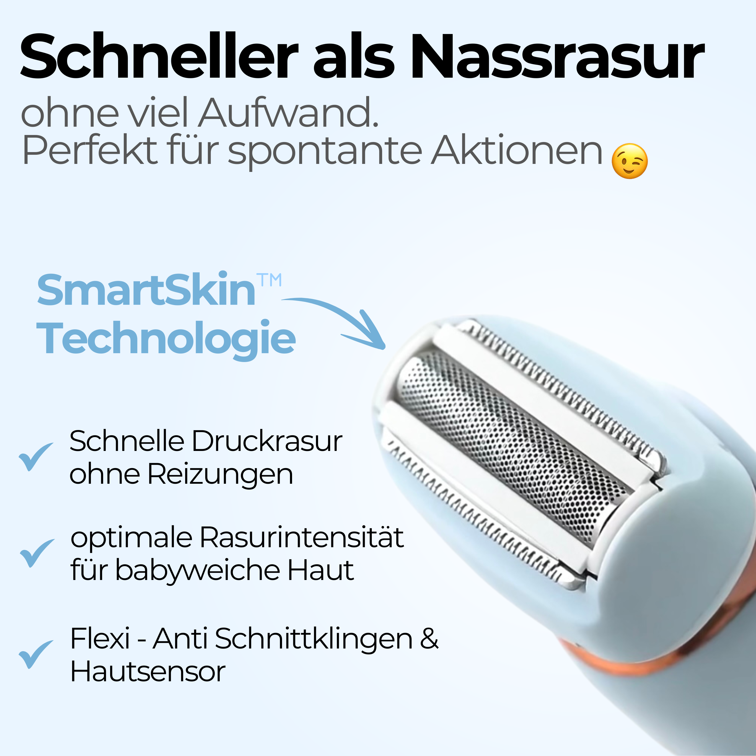 SkinGlow™ Nano-scheermesje voor een zijdezachte huid in enkele seconden