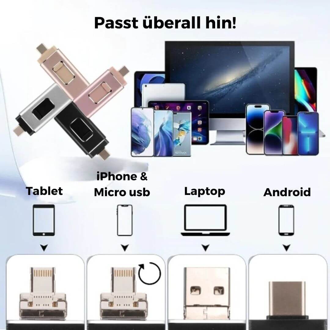 4 in 1 USB Stick™ - Voldoende Opslagruimte