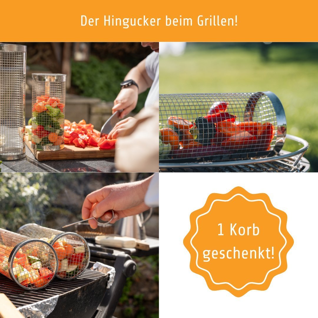 GourmetKorb™ - Draagbare ronde BBQ-grillmand